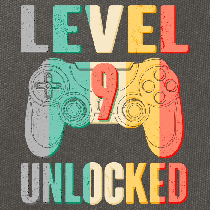 Level 9 Unlocked Nine Years Old Cotton Canvas Backpack