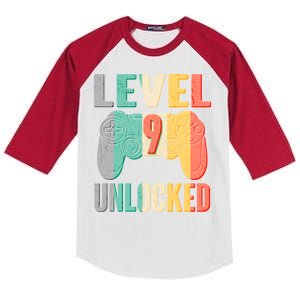 Level 9 Unlocked Nine Years Old Kids Colorblock Raglan Jersey