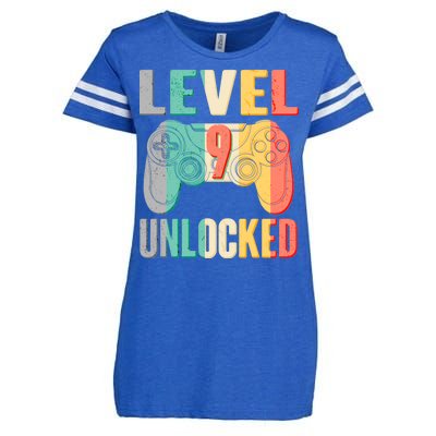 Level 9 Unlocked Nine Years Old Enza Ladies Jersey Football T-Shirt