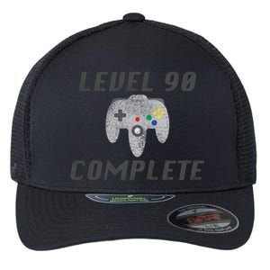 Level 90 Complete 90th Birthday Flexfit Unipanel Trucker Cap