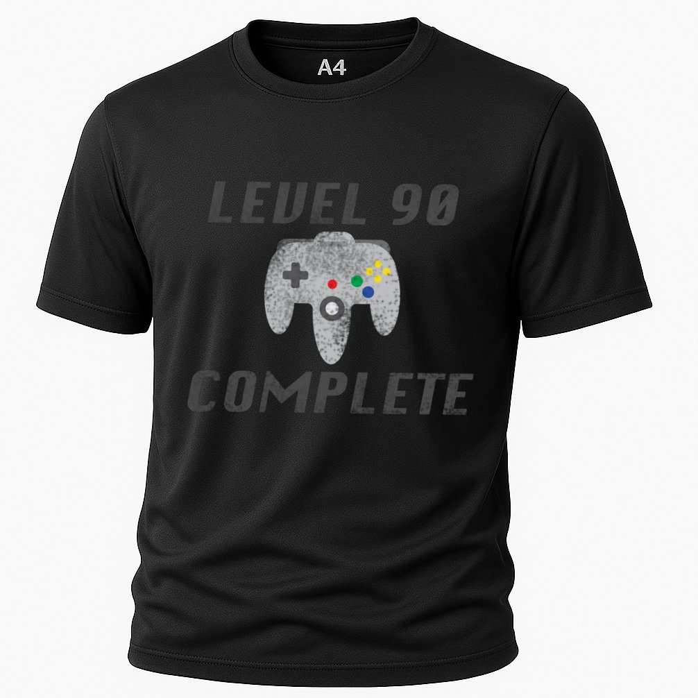 Level 90 Complete 90th Birthday Cooling Performance Crew T-Shirt