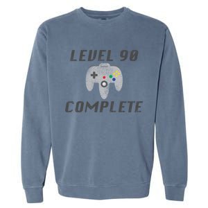 Level 90 Complete 90th Birthday Garment-Dyed Sweatshirt