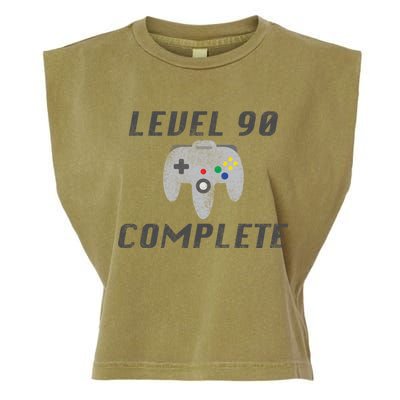 Level 90 Complete 90th Birthday Garment-Dyed Women's Muscle Tee