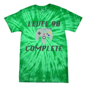 Level 90 Complete 90th Birthday Tie-Dye T-Shirt