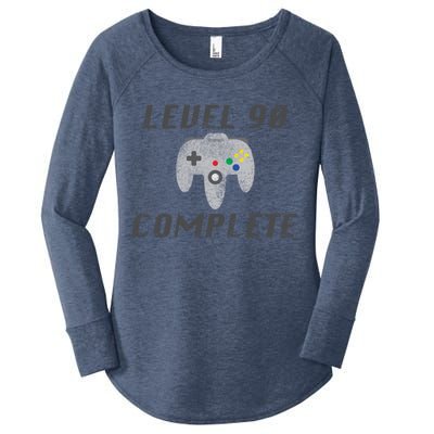 Level 90 Complete 90th Birthday Women's Perfect Tri Tunic Long Sleeve Shirt