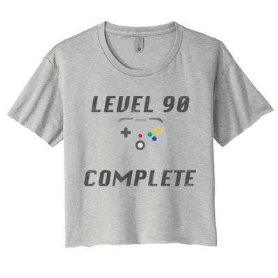 Level 90 Complete 90th Birthday Women's Crop Top Tee