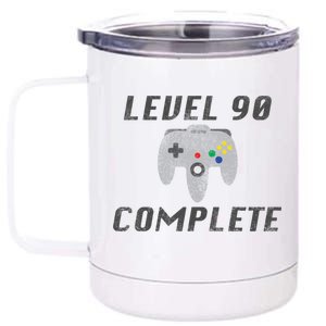 Level 90 Complete 90th Birthday 12 oz Stainless Steel Tumbler Cup