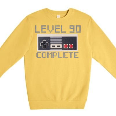 Level 90 Complete Retro Gamer 90th Birthday Premium Crewneck Sweatshirt