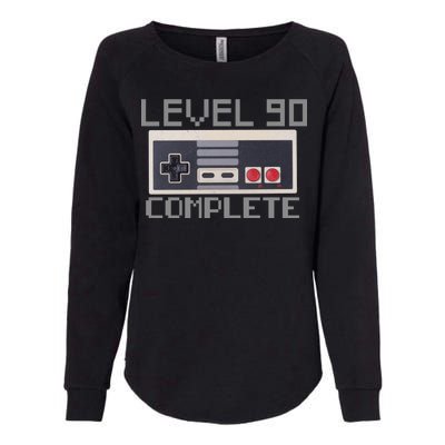 Level 90 Complete Retro Gamer 90th Birthday Womens California Wash Sweatshirt