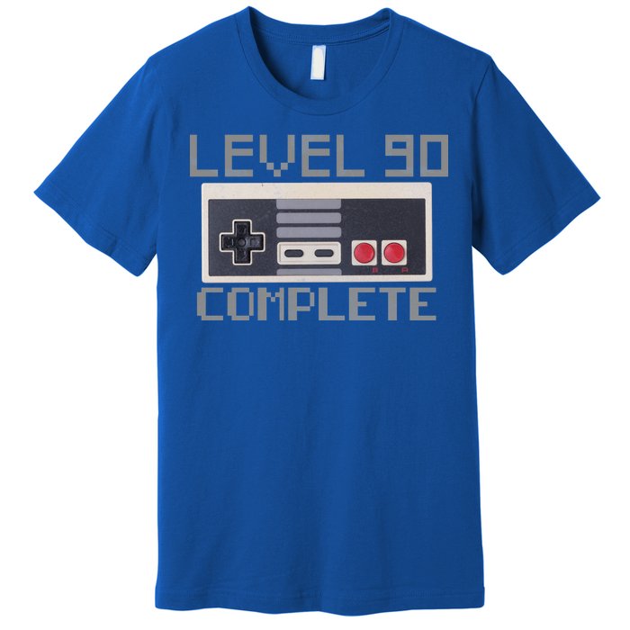 Level 90 Complete Retro Gamer 90th Birthday Premium T-Shirt