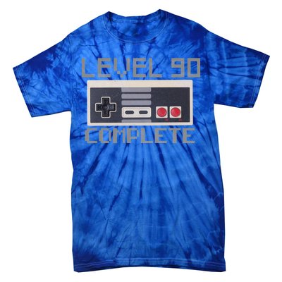 Level 90 Complete Retro Gamer 90th Birthday Tie-Dye T-Shirt