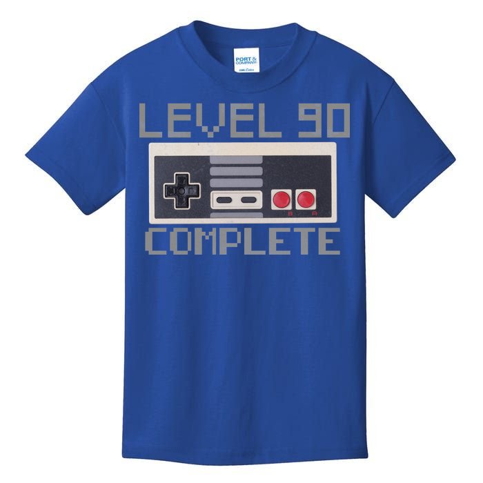 Level 90 Complete Retro Gamer 90th Birthday Kids T-Shirt