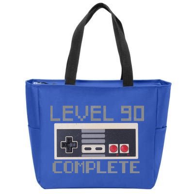 Level 90 Complete Retro Gamer 90th Birthday Zip Tote Bag
