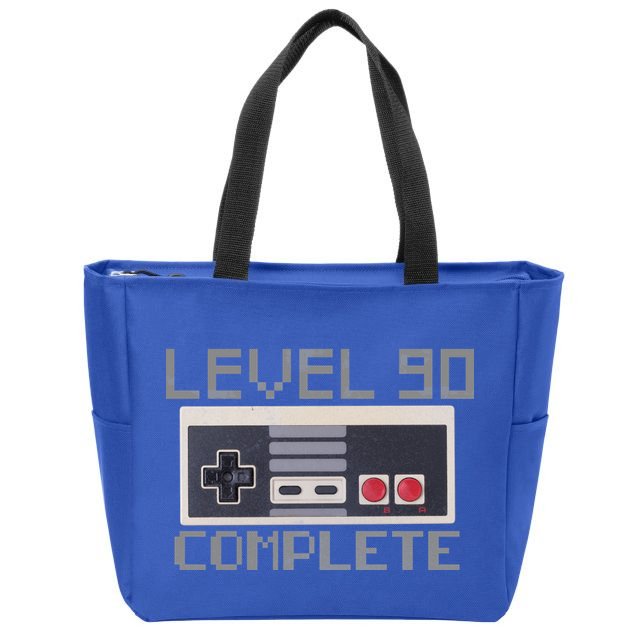 Level 90 Complete Retro Gamer 90th Birthday Zip Tote Bag