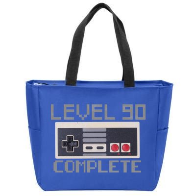 Level 90 Complete Retro Gamer 90th Birthday Zip Tote Bag