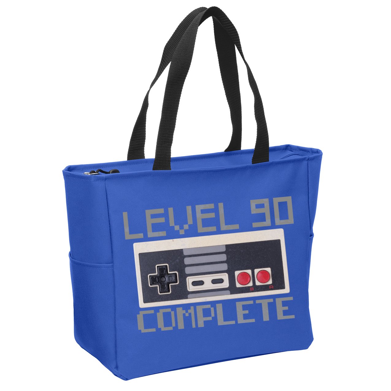 Level 90 Complete Retro Gamer 90th Birthday Zip Tote Bag