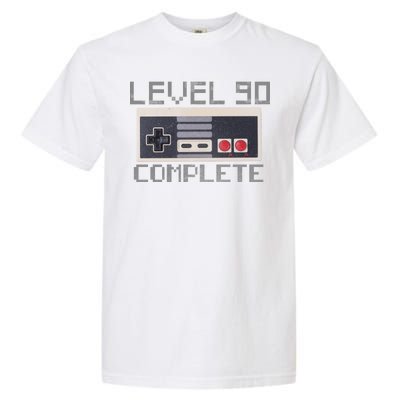 Level 90 Complete Retro Gamer 90th Birthday Garment-Dyed Heavyweight T-Shirt