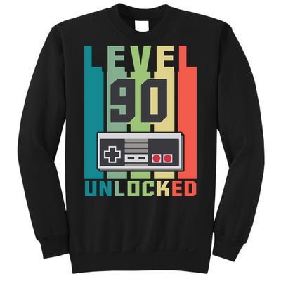 Level 90 Unlocked Funny Retro Gamer Birthday Sweatshirt