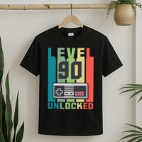 Level 90 Unlocked Funny Retro Gamer Birthday T-Shirt