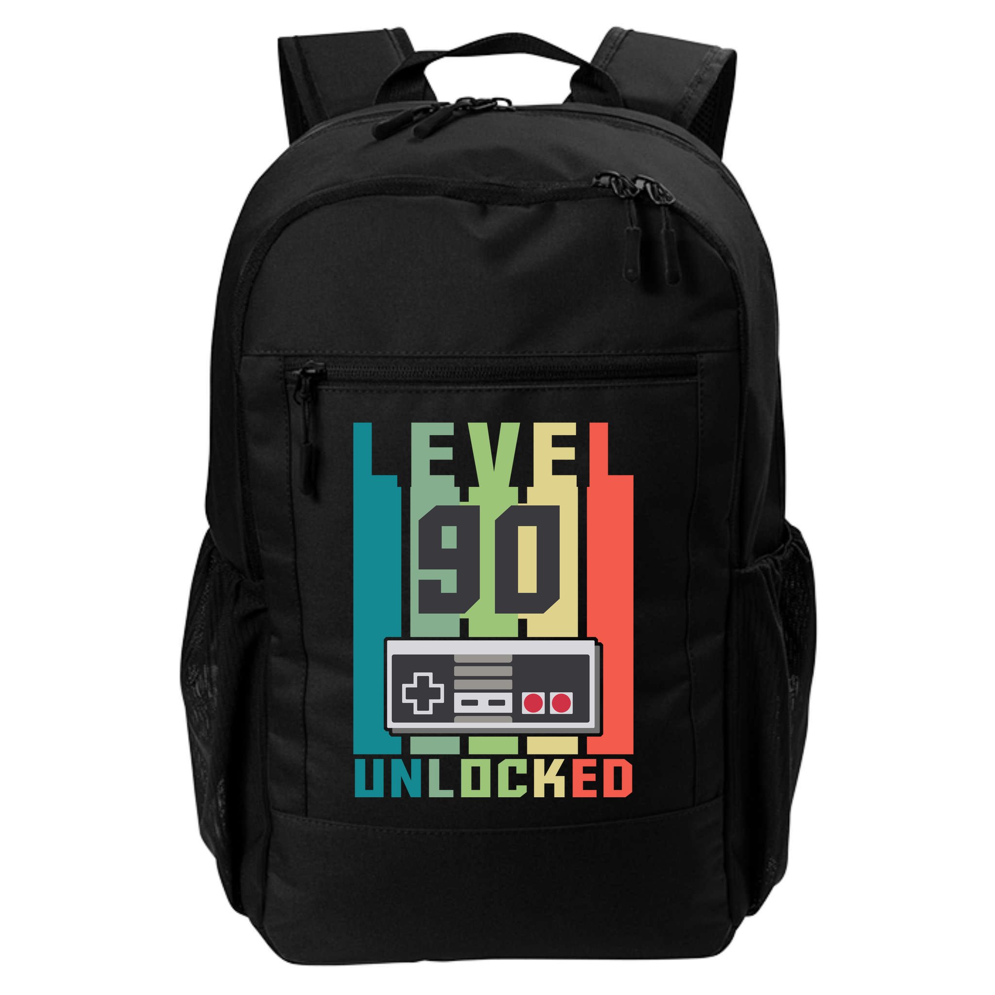 Level 90 Unlocked Funny Retro Gamer Birthday Backpack