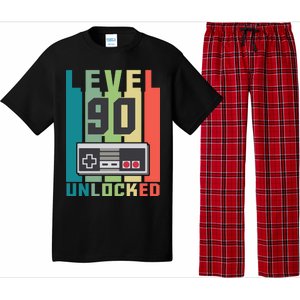 Level 90 Unlocked Funny Retro Gamer Birthday Pajama Set