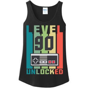 Level 90 Unlocked Funny Retro Gamer Birthday Ladies Essential Tank