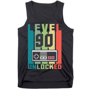 Level 90 Unlocked Funny Retro Gamer Birthday Tank Top