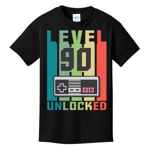 Level 90 Unlocked Funny Retro Gamer Birthday Kids T-Shirt