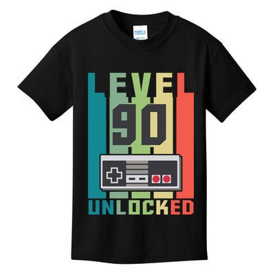 Level 90 Unlocked Funny Retro Gamer Birthday Kids T-Shirt
