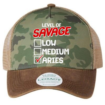 Level of SAVAGE Low Medium Aries Zodiac Birthday Legacy Tie Dye Trucker Hat