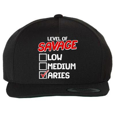 Level of SAVAGE Low Medium Aries Zodiac Birthday Wool Snapback Cap