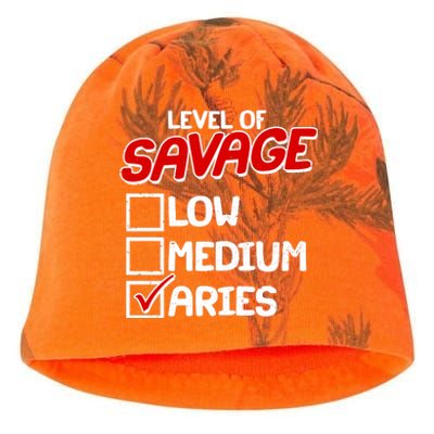 Level of SAVAGE Low Medium Aries Zodiac Birthday Kati - Camo Knit Beanie