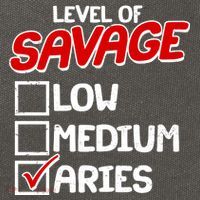Level of SAVAGE Low Medium Aries Zodiac Birthday Cotton Canvas Backpack