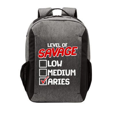 Level of SAVAGE Low Medium Aries Zodiac Birthday Vector Backpack