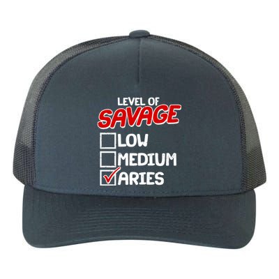 Level of SAVAGE Low Medium Aries Zodiac Birthday Yupoong Adult 5-Panel Trucker Hat