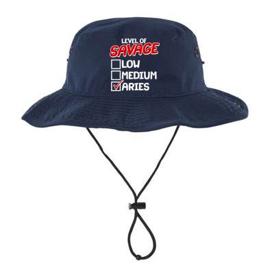 Level of SAVAGE Low Medium Aries Zodiac Birthday Bucket Hat