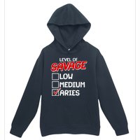 Level of SAVAGE Low Medium Aries Zodiac Birthday Urban Pullover Hoodie