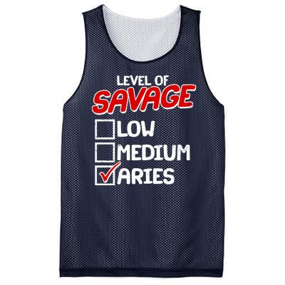 Level of SAVAGE Low Medium Aries Zodiac Birthday Mesh Reversible Basketball Jersey Tank