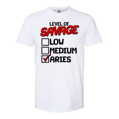 Level of SAVAGE Low Medium Aries Zodiac Birthday Softstyle® CVC T-Shirt