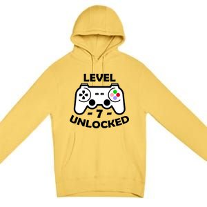 Level Seven Unlocked 7th Birthday Premium Pullover Hoodie