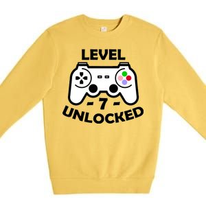 Level Seven Unlocked 7th Birthday Premium Crewneck Sweatshirt