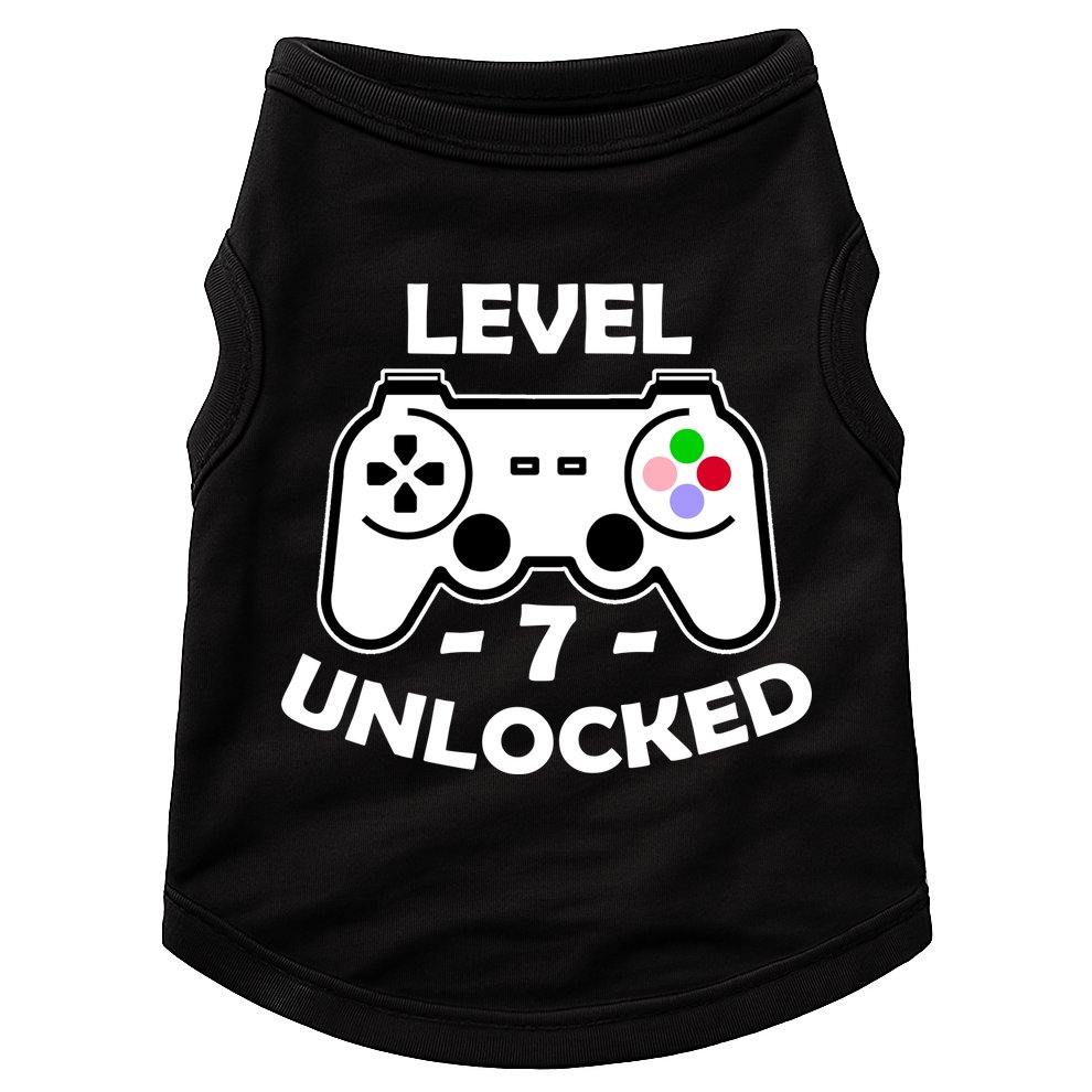 Level Seven Unlocked 7th Birthday Doggie Tank