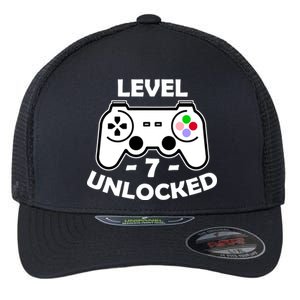 Level Seven Unlocked 7th Birthday Flexfit Unipanel Trucker Cap