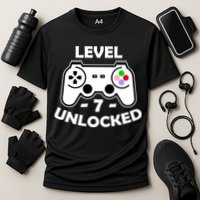 Level Seven Unlocked 7th Birthday Cooling Performance Crew T-Shirt