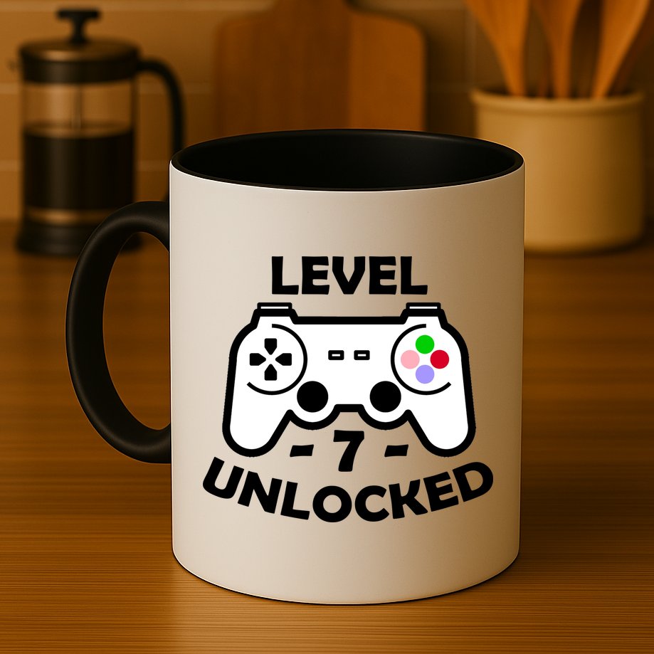 Level Seven Unlocked 7th Birthday Mug