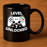 Level Seven Unlocked 7th Birthday 11oz C Handle Ceramic Mug