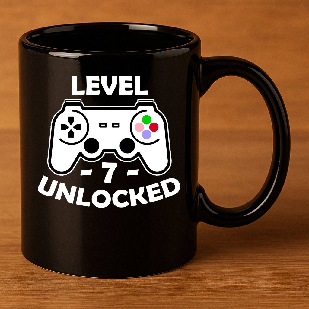 Level Seven Unlocked 7th Birthday 11oz C Handle Ceramic Mug