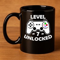 Level Seven Unlocked 7th Birthday 11oz C Handle Ceramic Mug