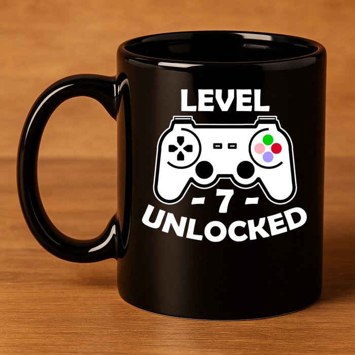 Level Seven Unlocked 7th Birthday 11oz C Handle Ceramic Mug