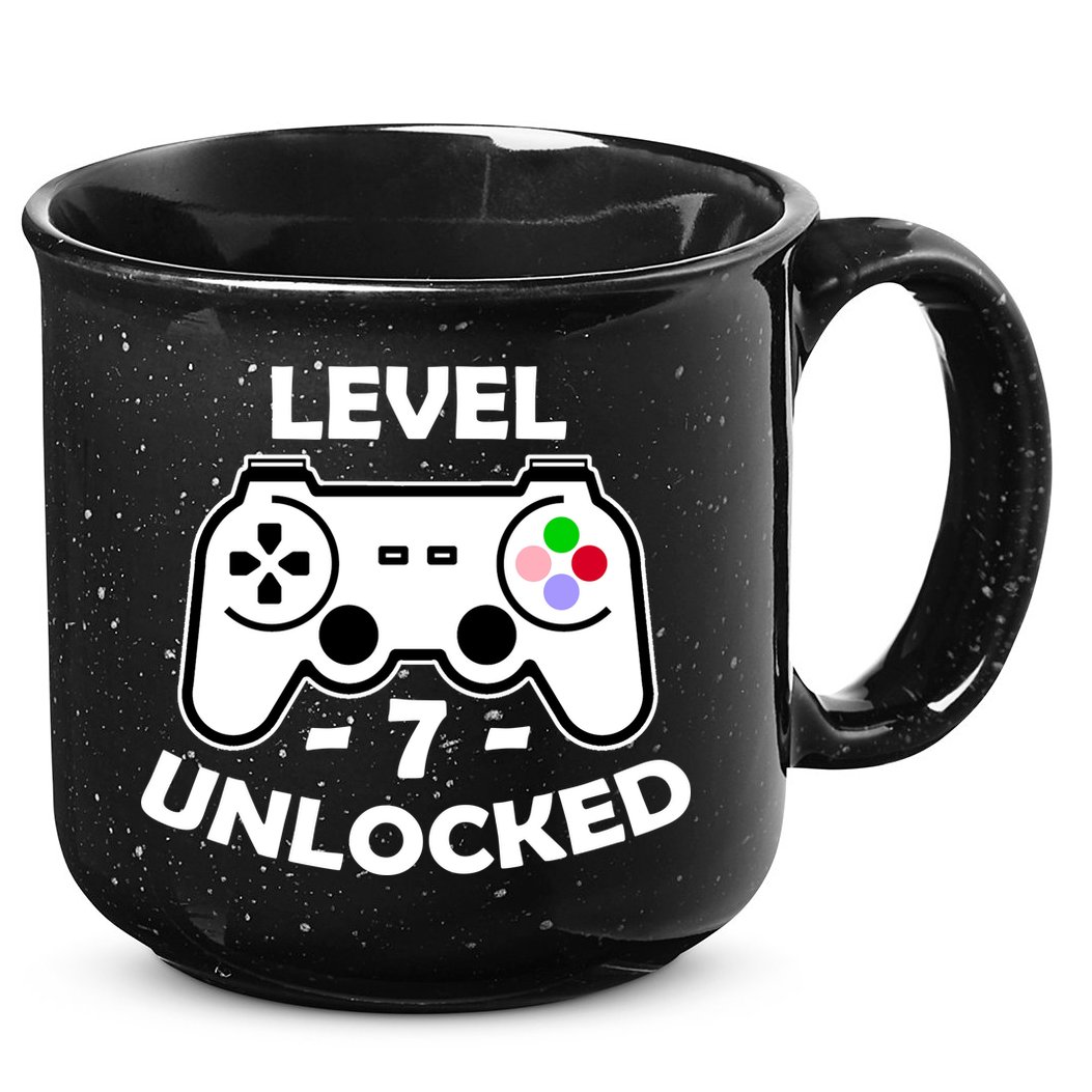 Level Seven Unlocked 7th Birthday 15oz Campfire Ceramic Mug